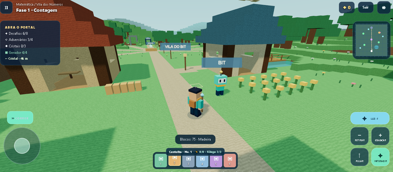 Gameplay real do BlocoQuest Universos na Vila dos Números